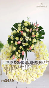 Corona Fúnebre Lisianthus Blanco